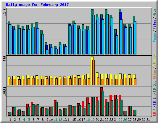 Daily usage for February 2017