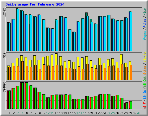 Daily usage for February 2024