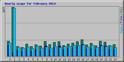 Hourly usage for February 2014