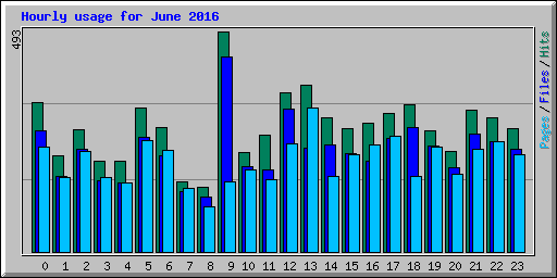 Hourly usage for June 2016