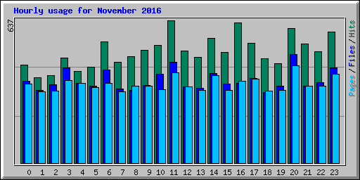 Hourly usage for November 2016