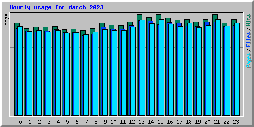 Hourly usage for March 2023