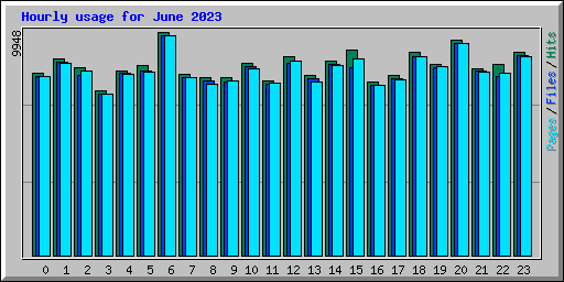 Hourly usage for June 2023
