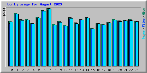 Hourly usage for August 2023