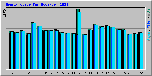 Hourly usage for November 2023